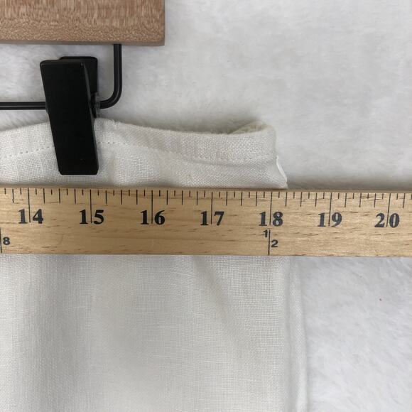 EILEEN FISHER 100% Linen Pants Cropped Sz PL White Side Zip Wide Leg Lagenlook - Picture 7 of 11